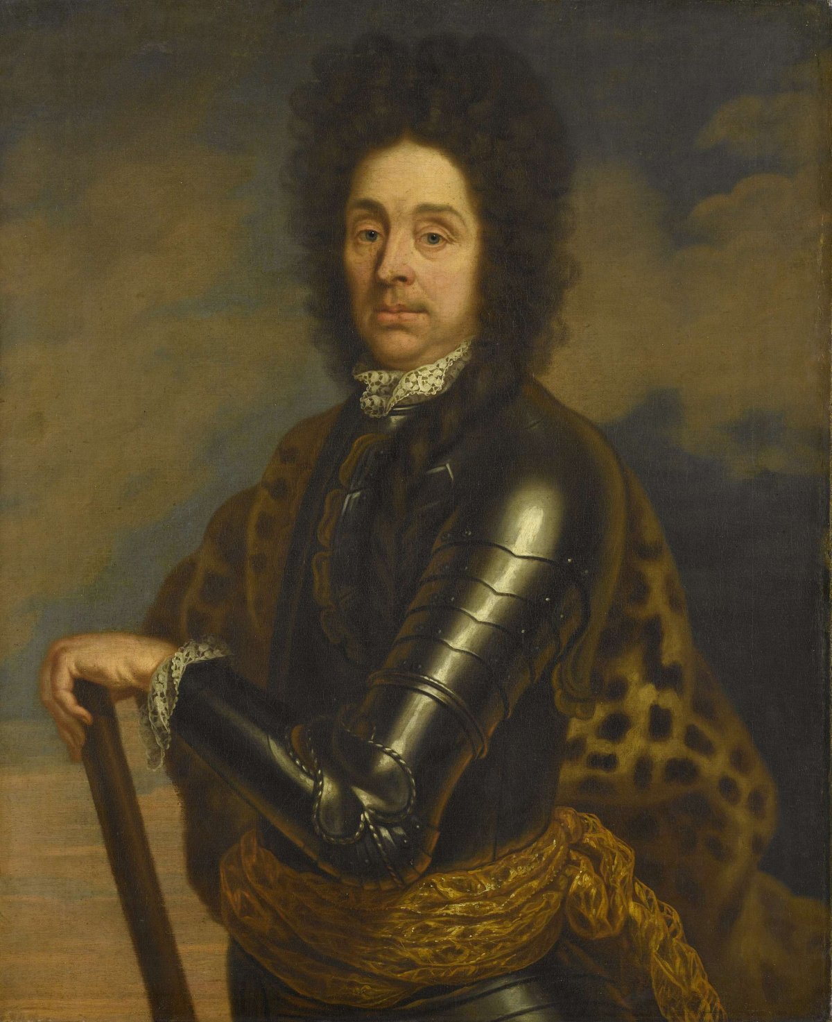 Portrait of Menno Baron van Coehoorn (1641-1704). General in the Artillery and Fortifications Engineer, Caspar Netscher, 1675 - 1700