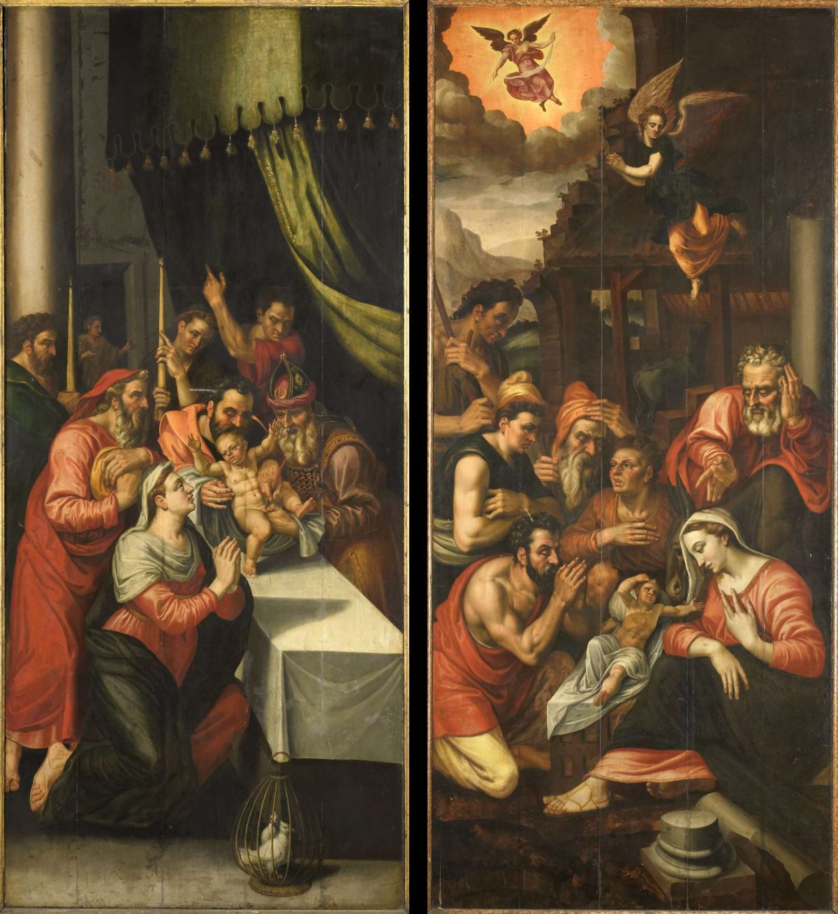 Altarpiece Wing with the Circumcision. On the outside are John the Baptist with the Lamb of God, anonymous, c. 1570