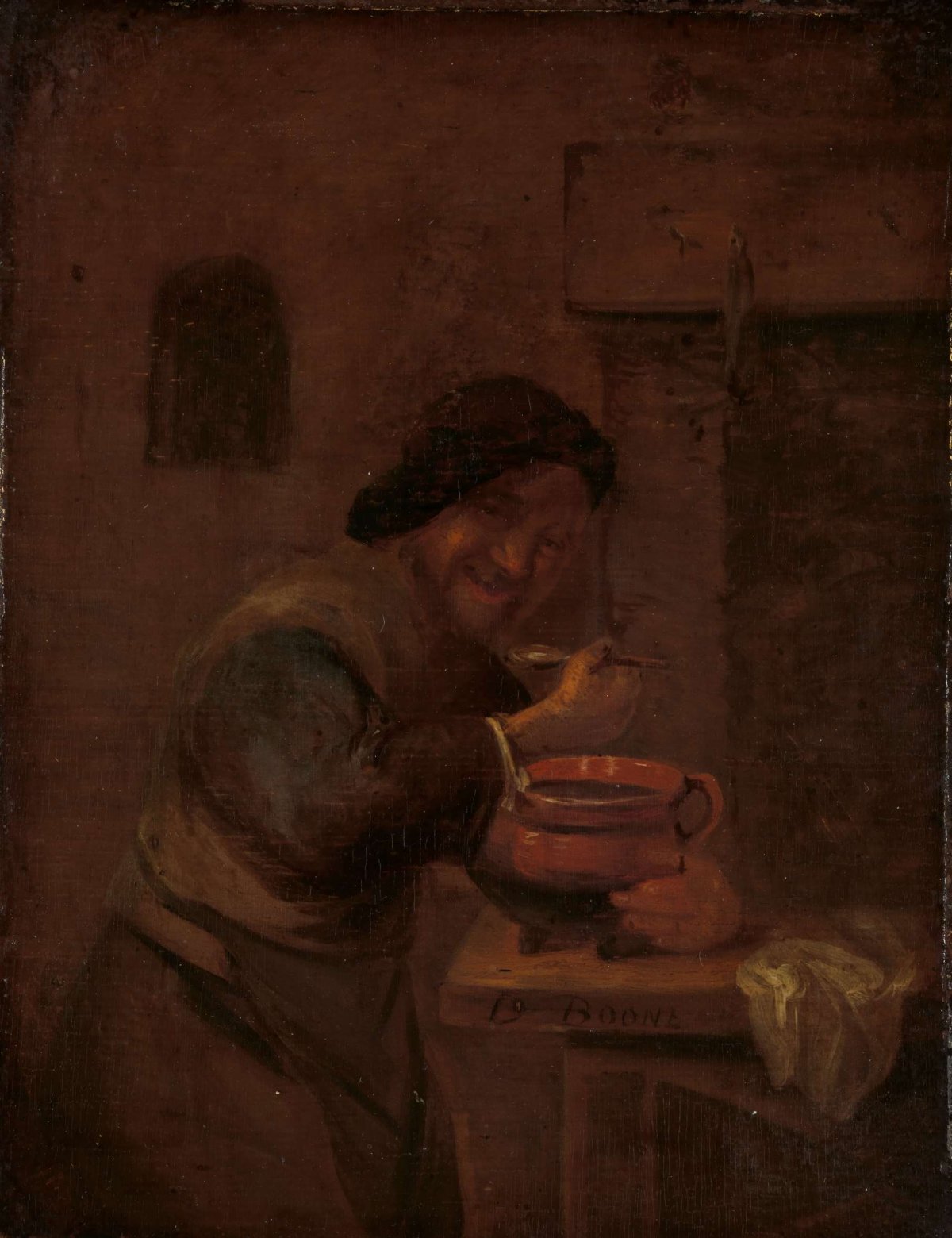 Man Eating from an Earthenware Pot, Daniël Boone, c. 1660 - c. 1680