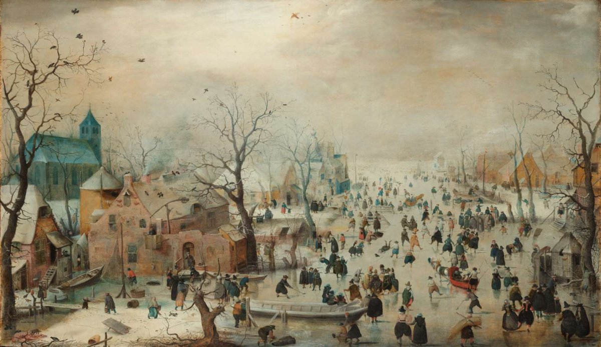 Winter Landscape with Ice Skaters, Hendrick Avercamp, c. 1608