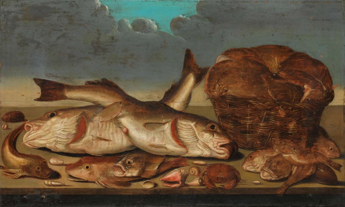 Still Life with Fish, Willem Ormea, 1638