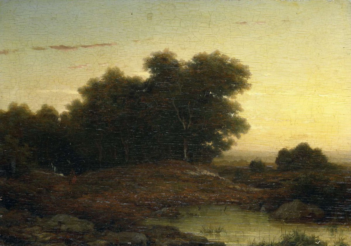 View in the Woods at Sunset, Louwrens Hanedoes, 1849