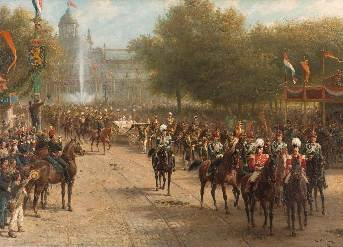 The Frederiksplein, Amsterdam, during the Entry of Queen Wilhelmina, 5 September 1898, Otto Eerelman, 1898 - 1900