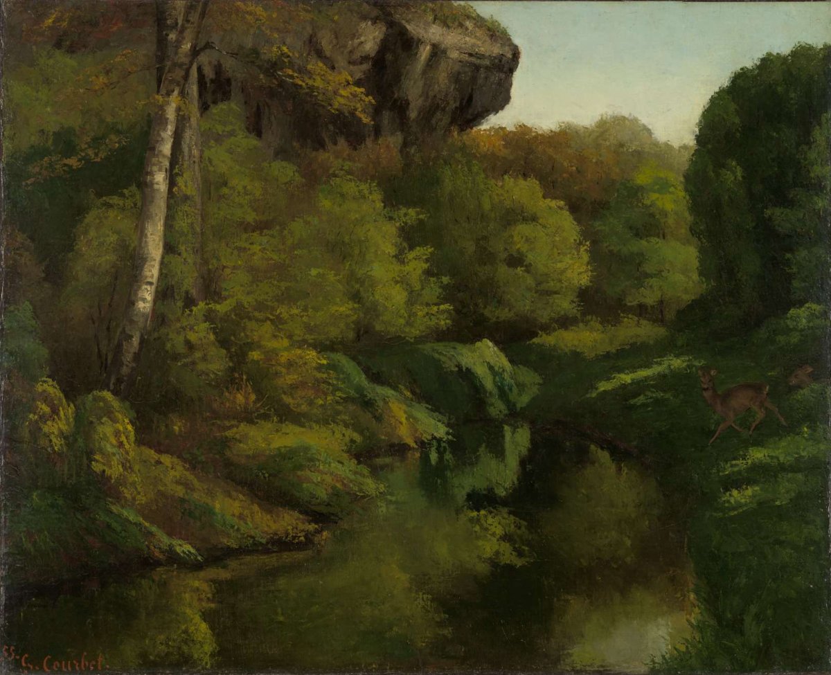 View in the Forest of Fontainebleau, Gustave Courbet, 1855