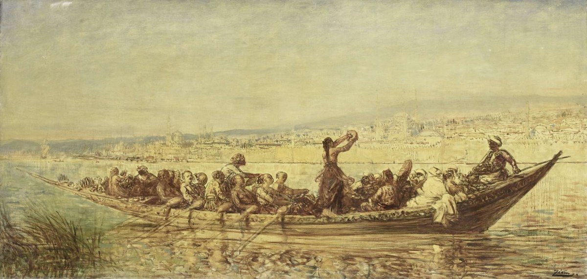Moorish rowers at Constantinople, Félix François Georges Philibert Ziem, 1840 - 1900