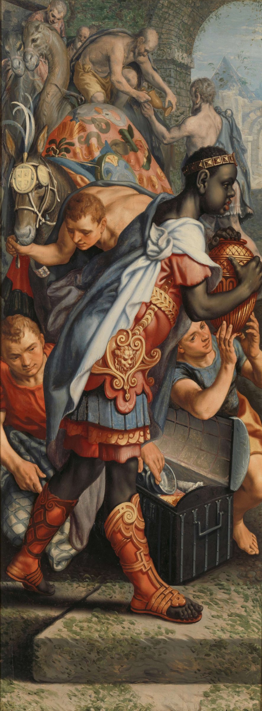 Wing of an Altarpiece with Adoration of the Magi, on the reverse is Presentation in the Temple, Pieter Aertsen, 1560 - 1565