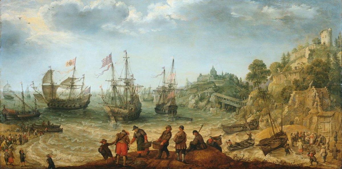 Ships off a Rocky Coast, Adam Willaerts, 1621