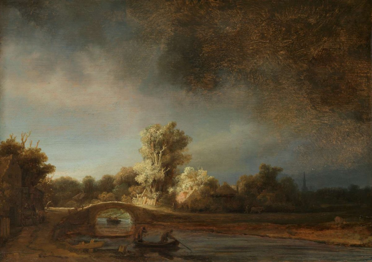 Landscape with a Stone Bridge, Rembrandt van Rijn, c. 1638