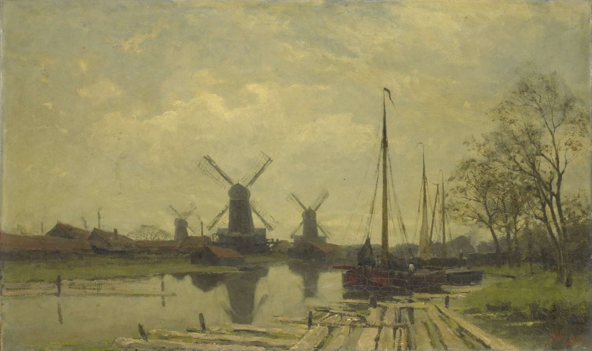 Waterway near the Baarsjes, Amsterdam, Jan Hillebrand Wijsmuller, c. 1880 - c. 1901