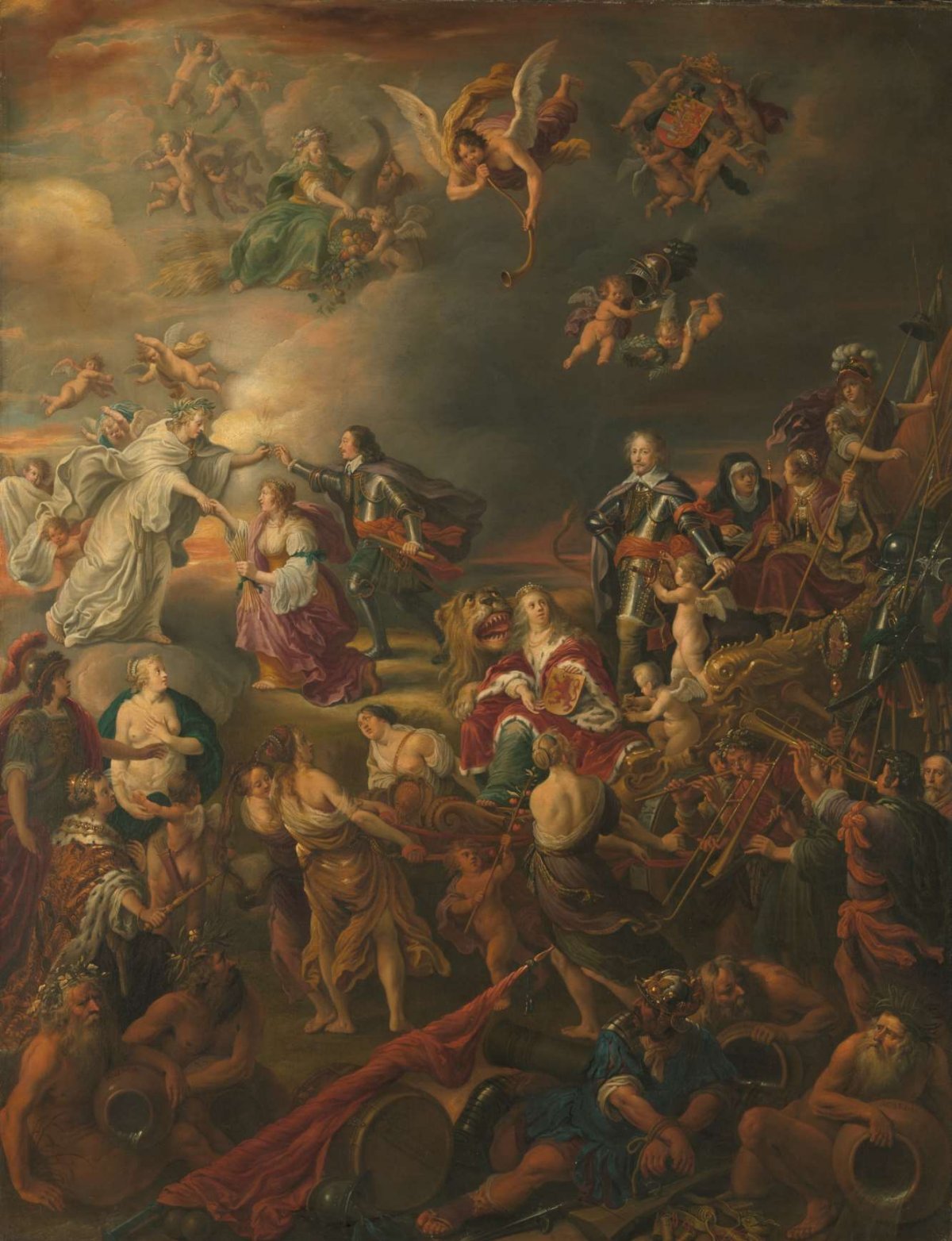 Allegory of the Peace under Stadholder Willem II, Adriaen van Nieulandt (I), 1650