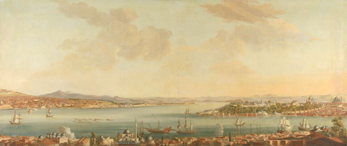 View of Constantinople (Istanbul) and the Seraglio from the Swedish Legation in Pera, Antoine van der Steen, c. 1770 - 1780