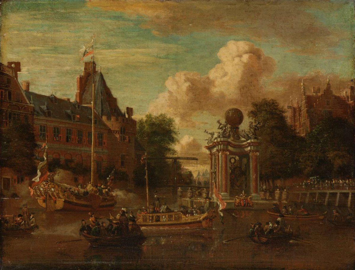 The Muscovite legation visiting Amsterdam, 29 August 1697, Abraham Storck, 1697 - 1708