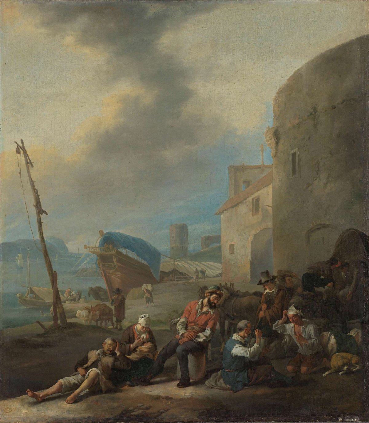 Italian Harbor, Johannes Lingelbach, 1650 - 1674