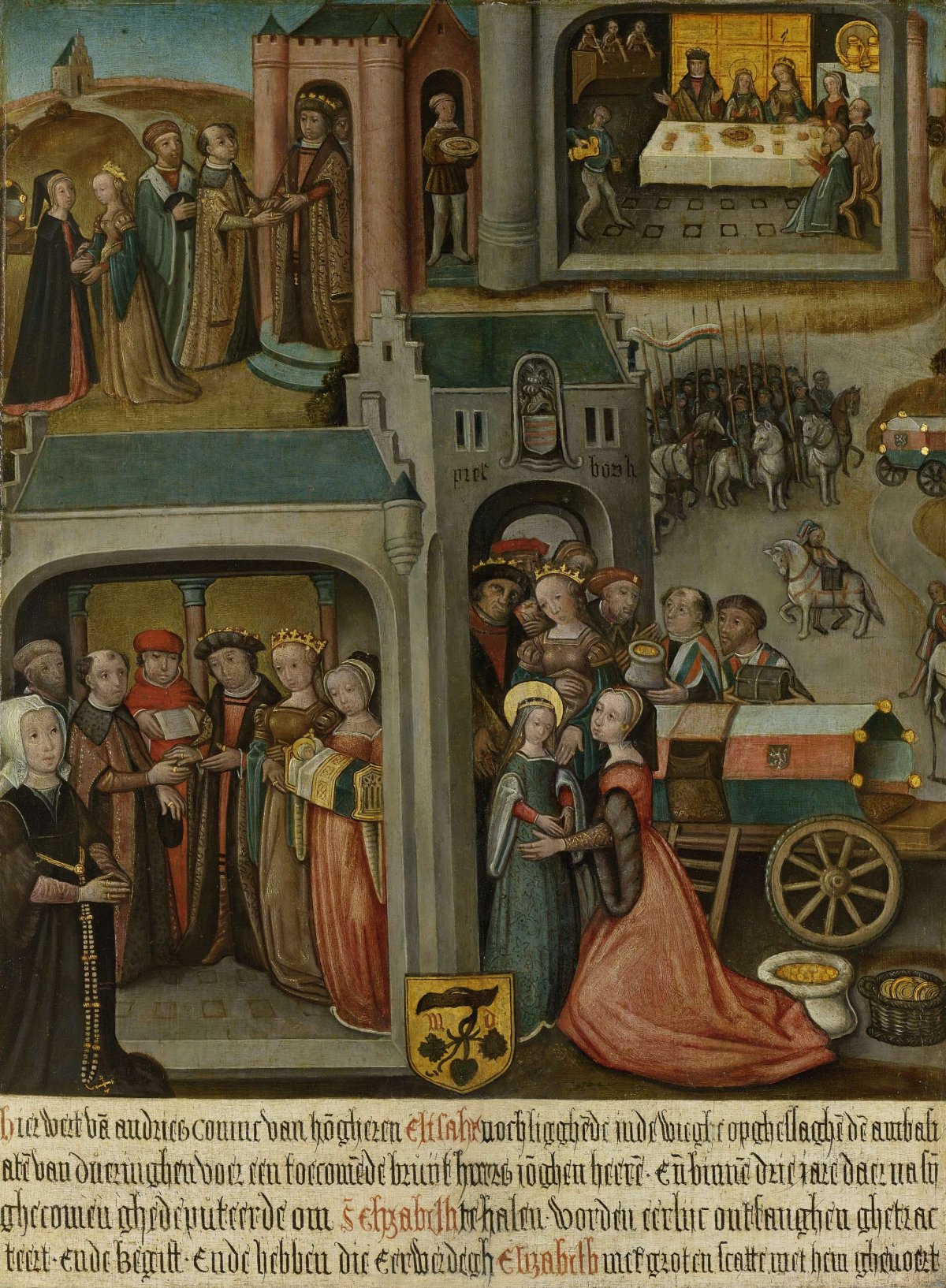 Four scenes from the legend of St Elizabeth of Hungary, anonymous, c. 1500