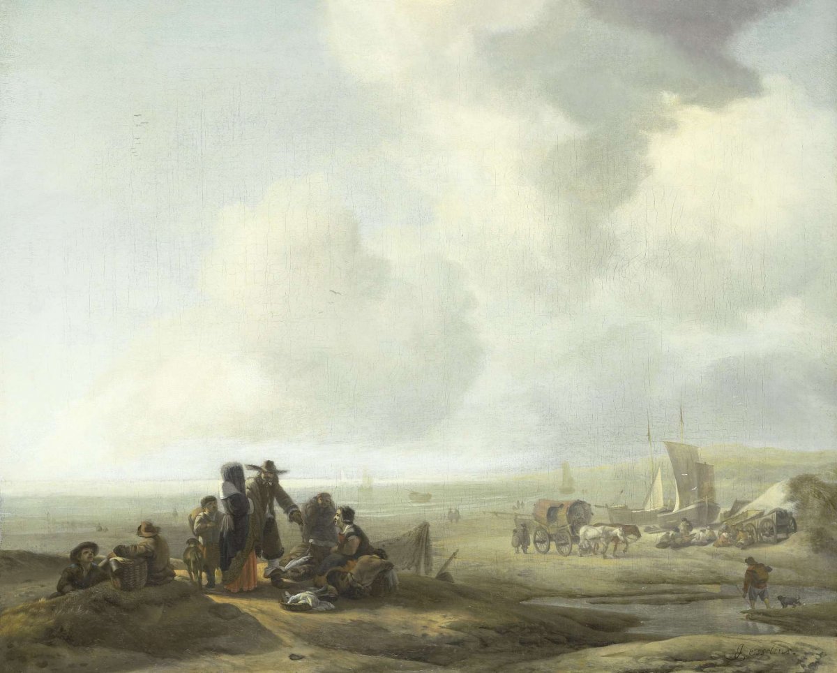 View on the Beach, Jacob Esselens, 1650 - 1687