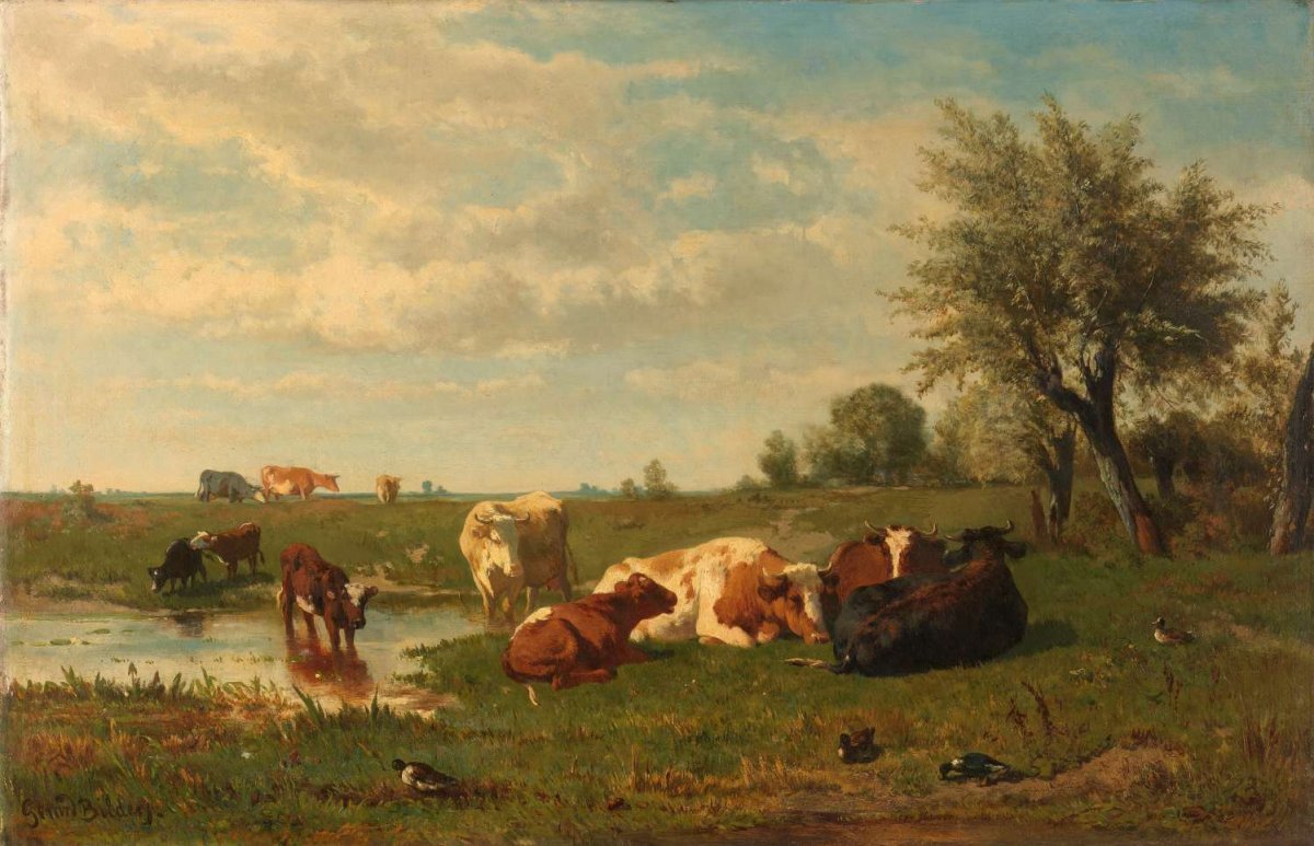 Cows in the Meadow, Gerard Bilders, 1860 - 1865