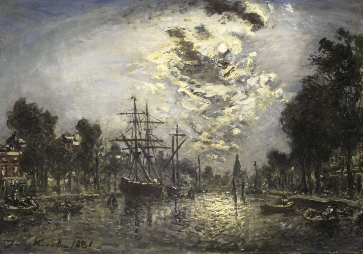Rotterdam in the Moonlight, Johan Barthold Jongkind, 1881