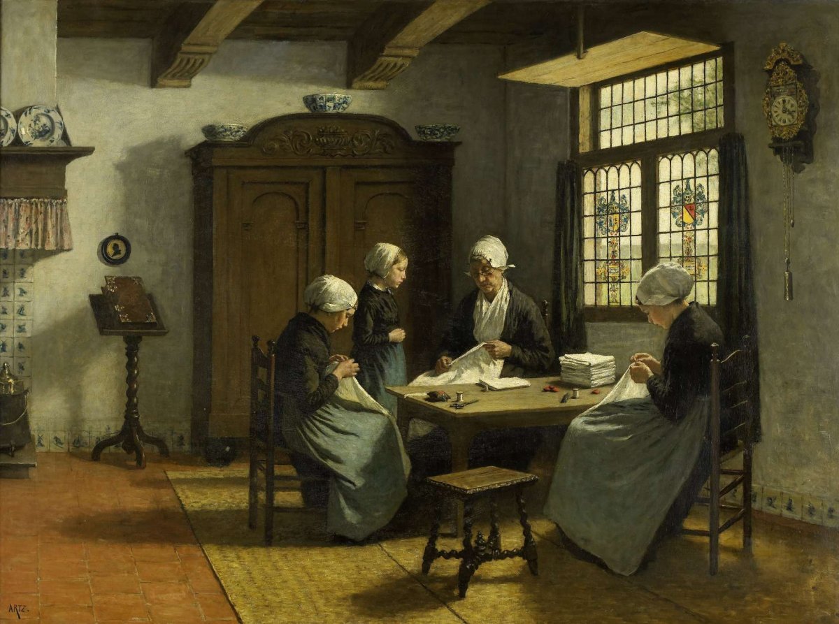 In the Orphanage at Katwijk-Binnen, David Adolph Constant Artz, c. 1875 - c. 1880