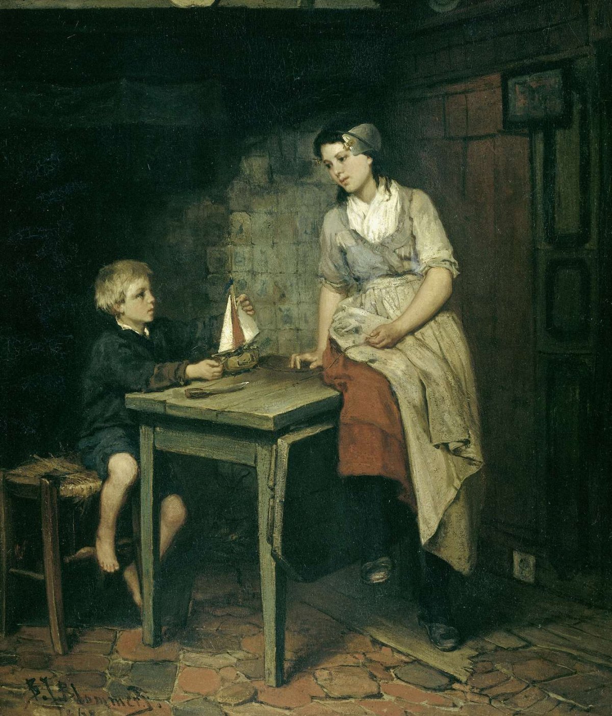 The Fisherman's Children, Bernardus Johannes Blommers, 1868