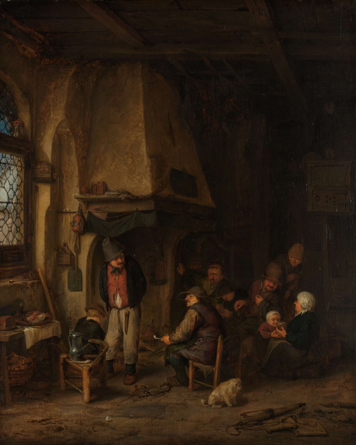 ‘The Skaters’: Peasants in an Interior, Adriaen van Ostade, c. 1656