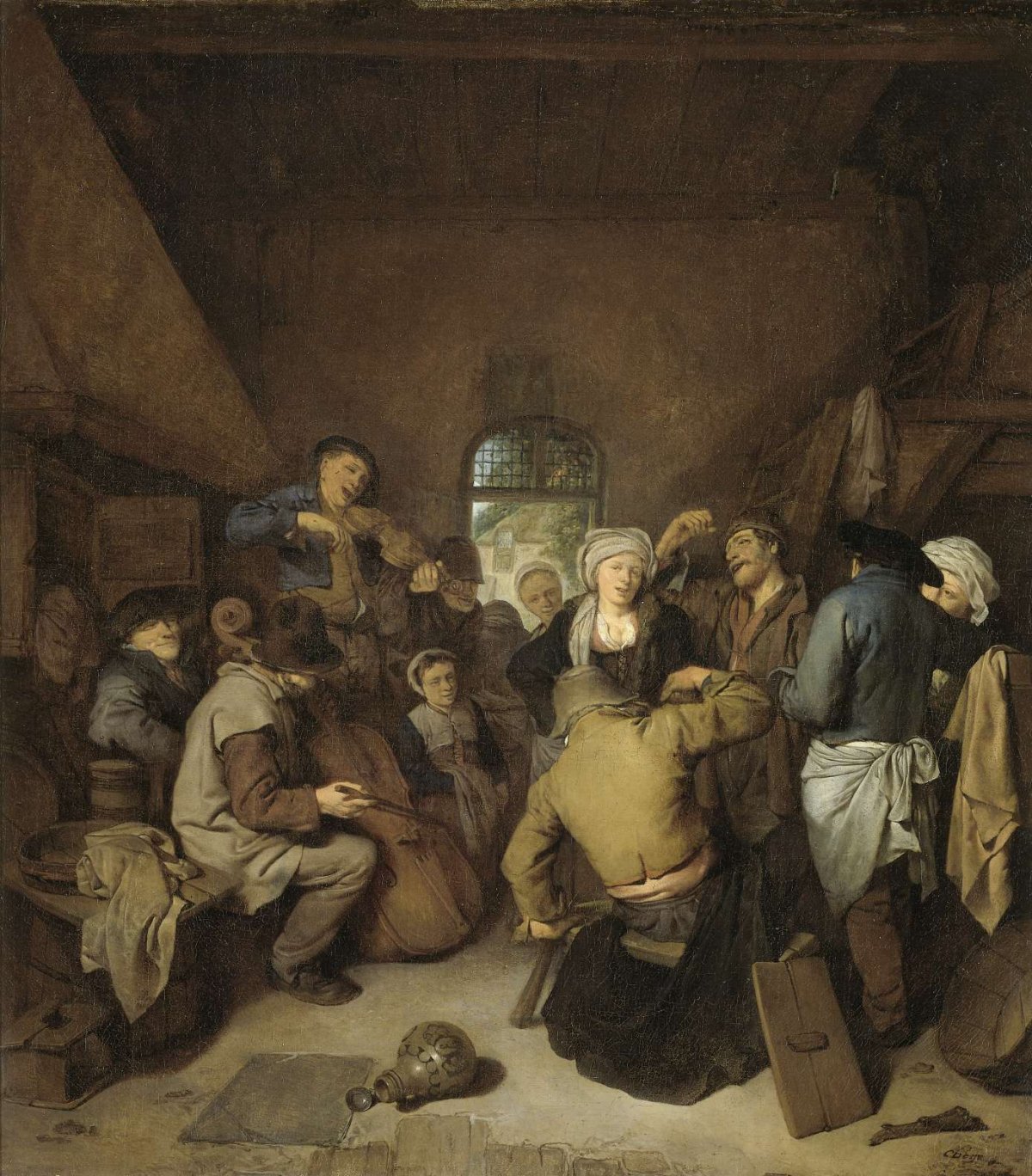 Peasants making Music and Dancing, Cornelis Pietersz. Bega, 1650 - 1664