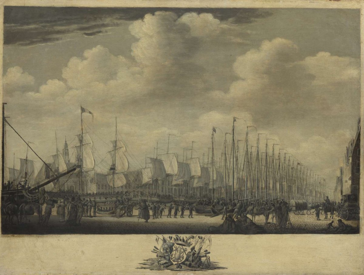 Mustering the Fleet in the Harbor of Vlissingen, 1804, Engel Hoogerheyden, 1804 - 1805