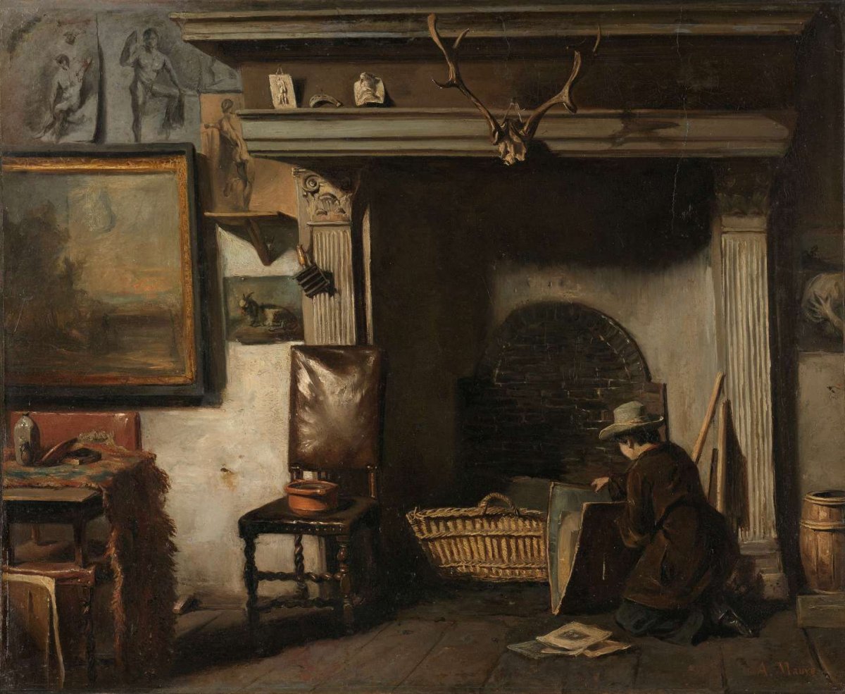 The Studio of the Haarlem Painter Pieter Frederik van Os, Anton Mauve, c. 1856 - c. 1857