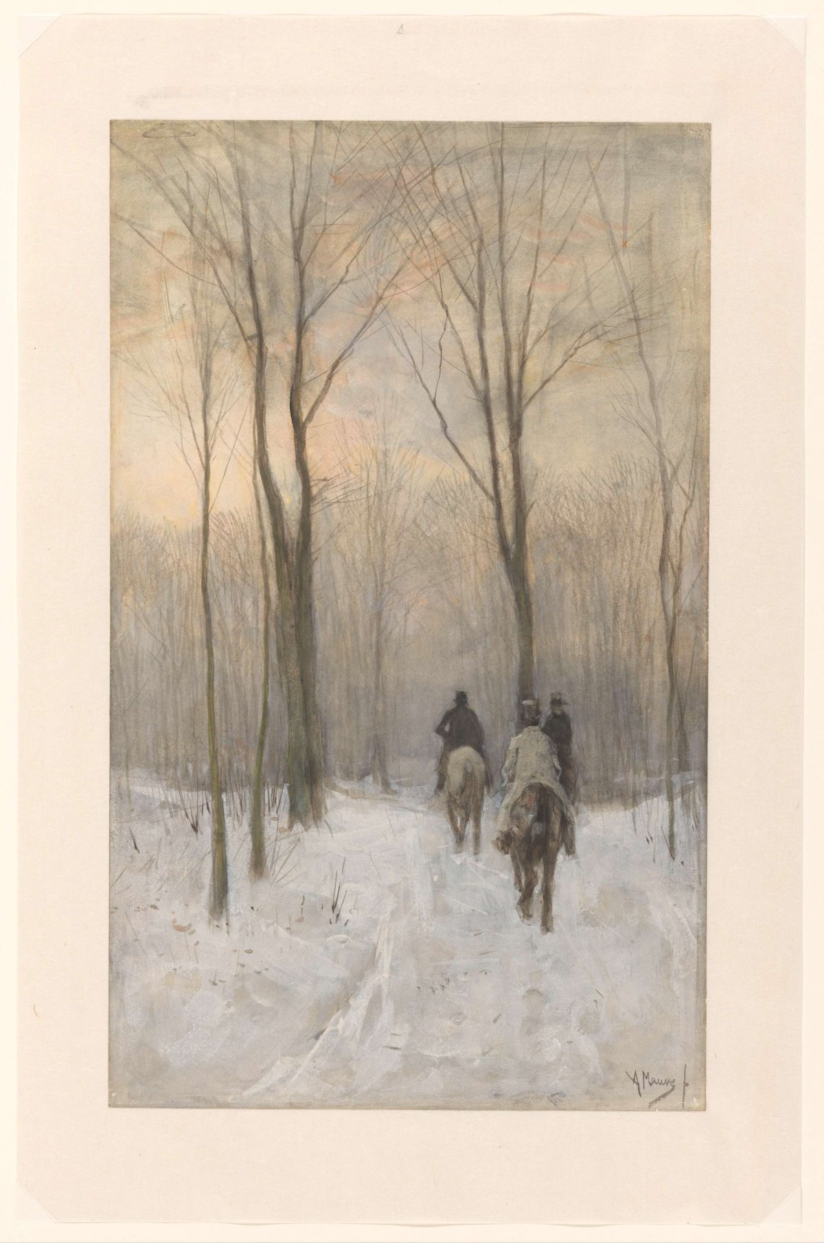 Riders in the Snow in the Haagse Bos, Anton Mauve, 1880