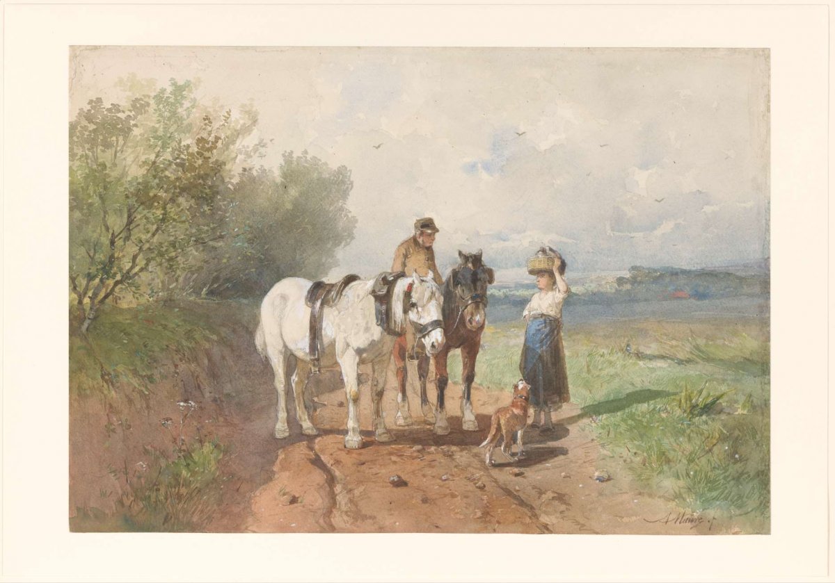 Talk on a country road, Anton Mauve, 1848 - 1888