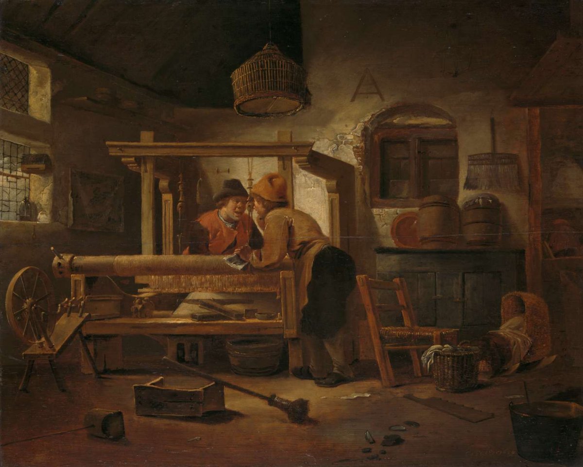 Weaver's Workshop, Cornelis Gerritsz Decker, 1659