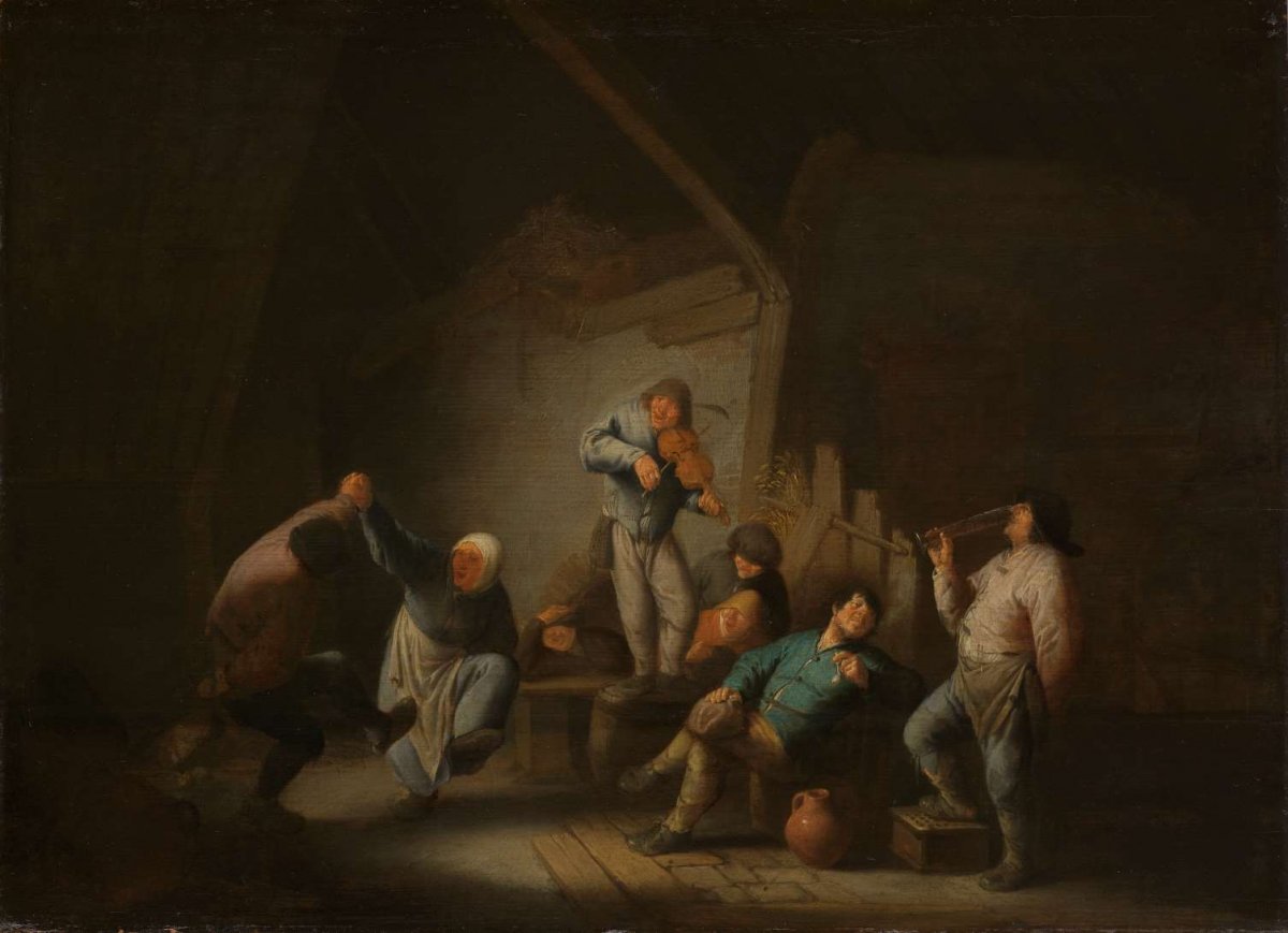 Dancing Couple, Adriaen van Ostade, c. 1635