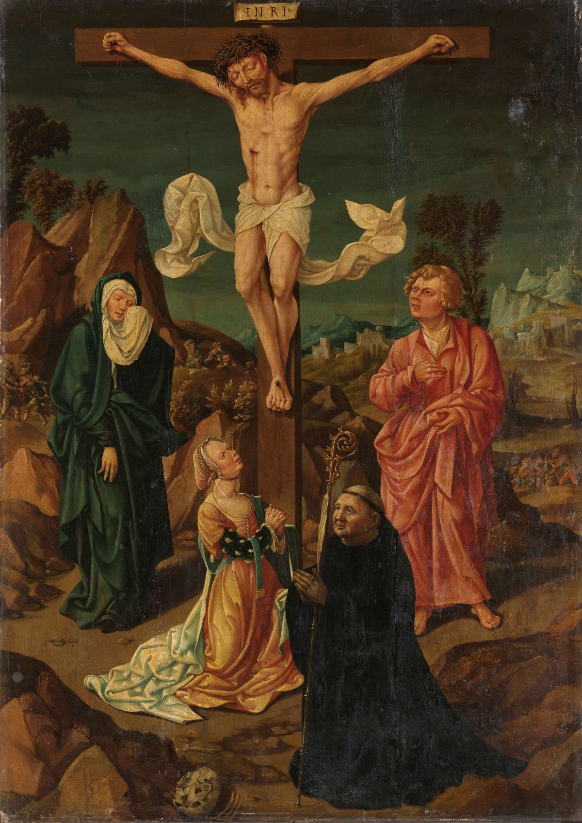 Crucifixion with the Virgin, Saint John, Mary Magdalene, a Donor, anonymous, 1500 - 1530
