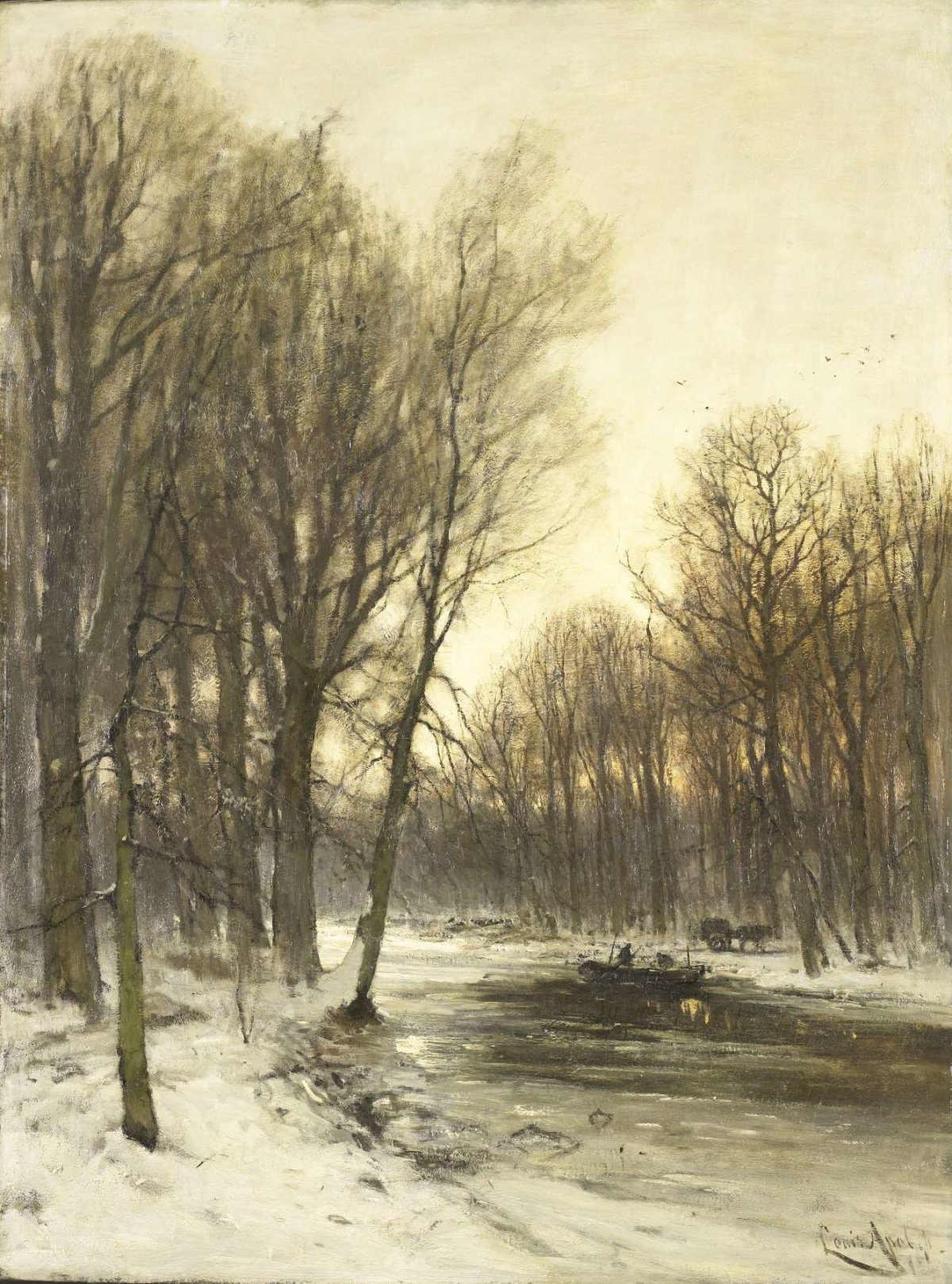 An Afternoon view of Snowy Woods, Louis Apol, c. 1880 - c. 1936