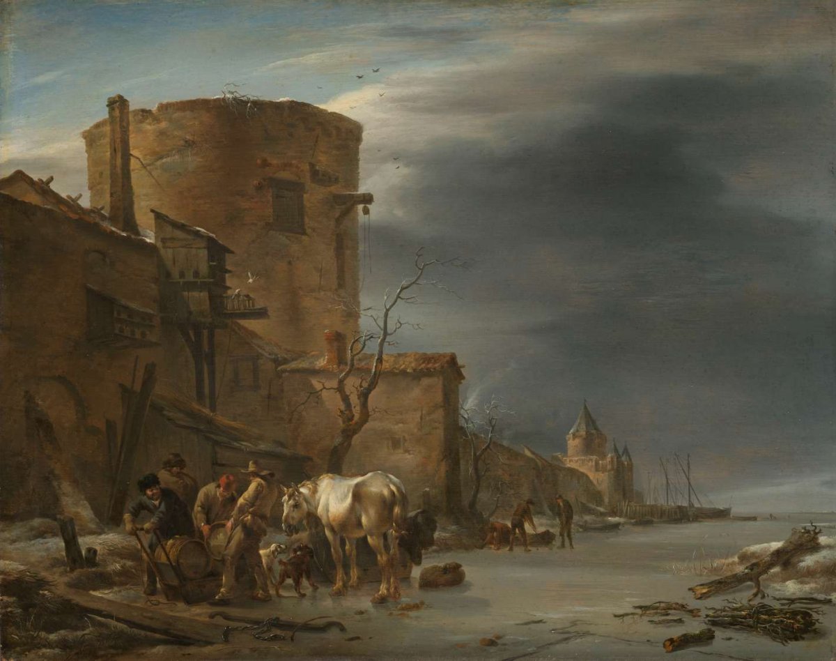 The City Wall of Haarlem in the Winter, Nicolaes Pietersz Berchem, 1647