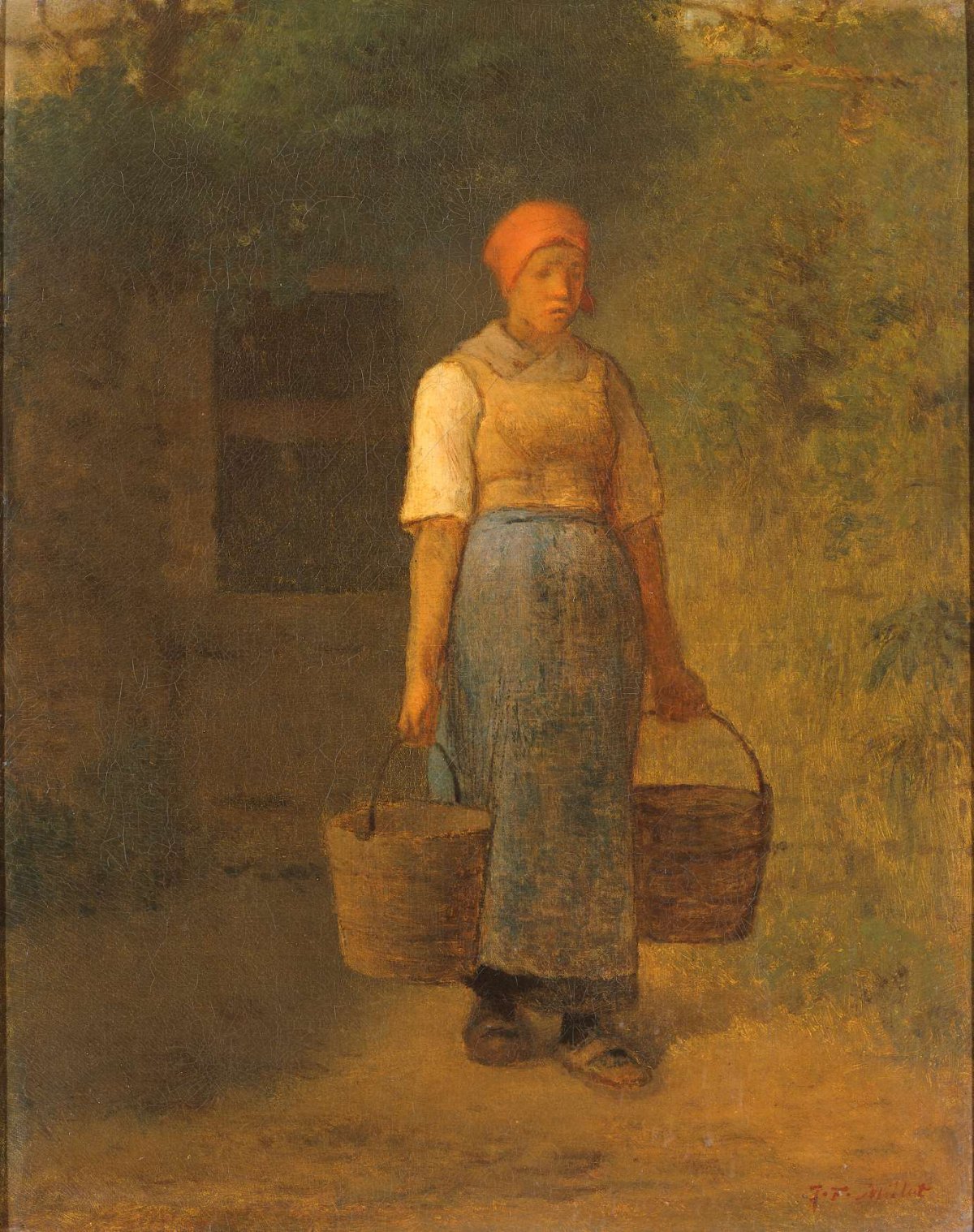Girl carrying Water, Jean François Millet, c. 1855 - 1860