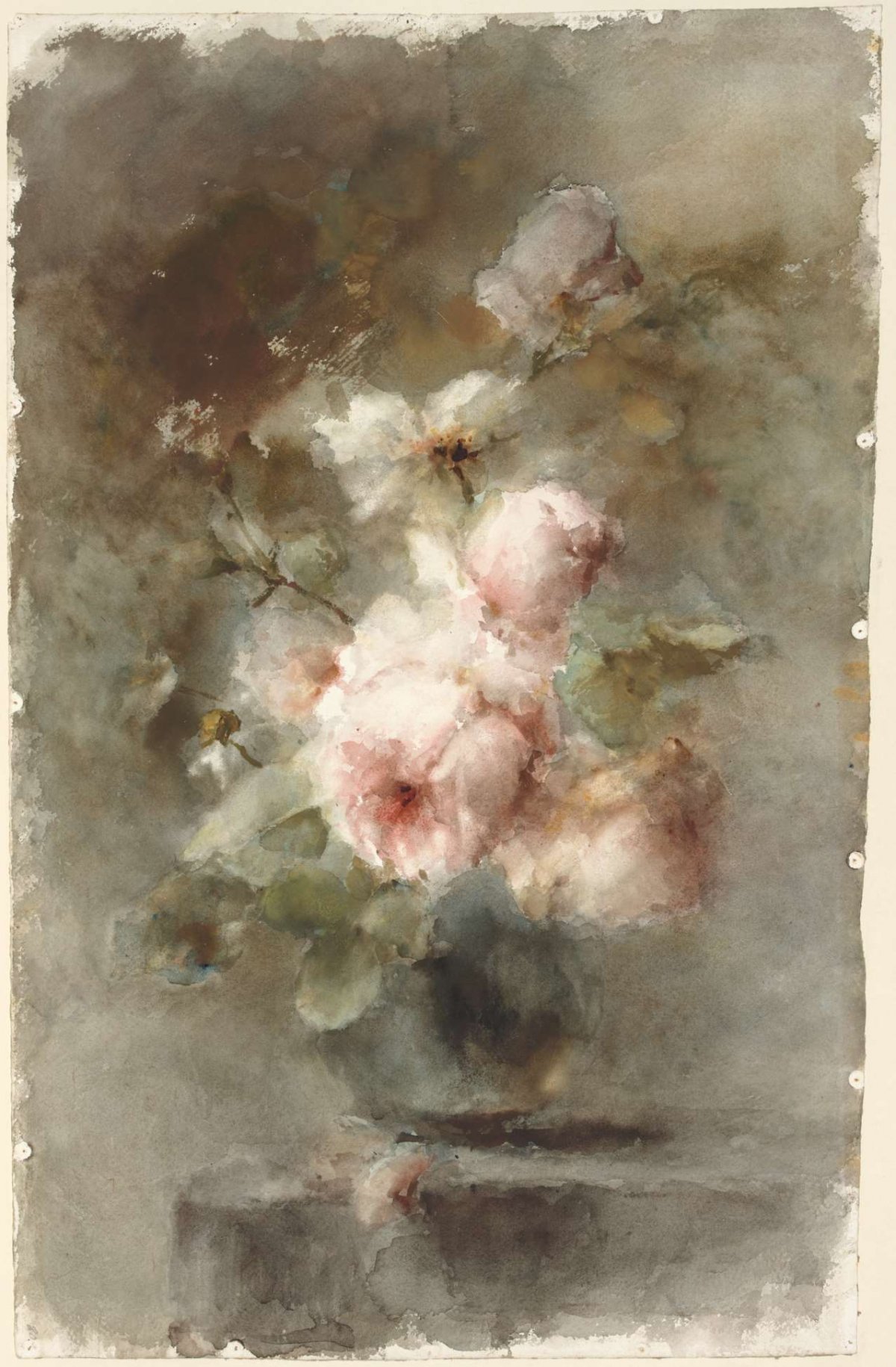 A vase of roses, Margaretha Roosenboom, 1853 - 1896