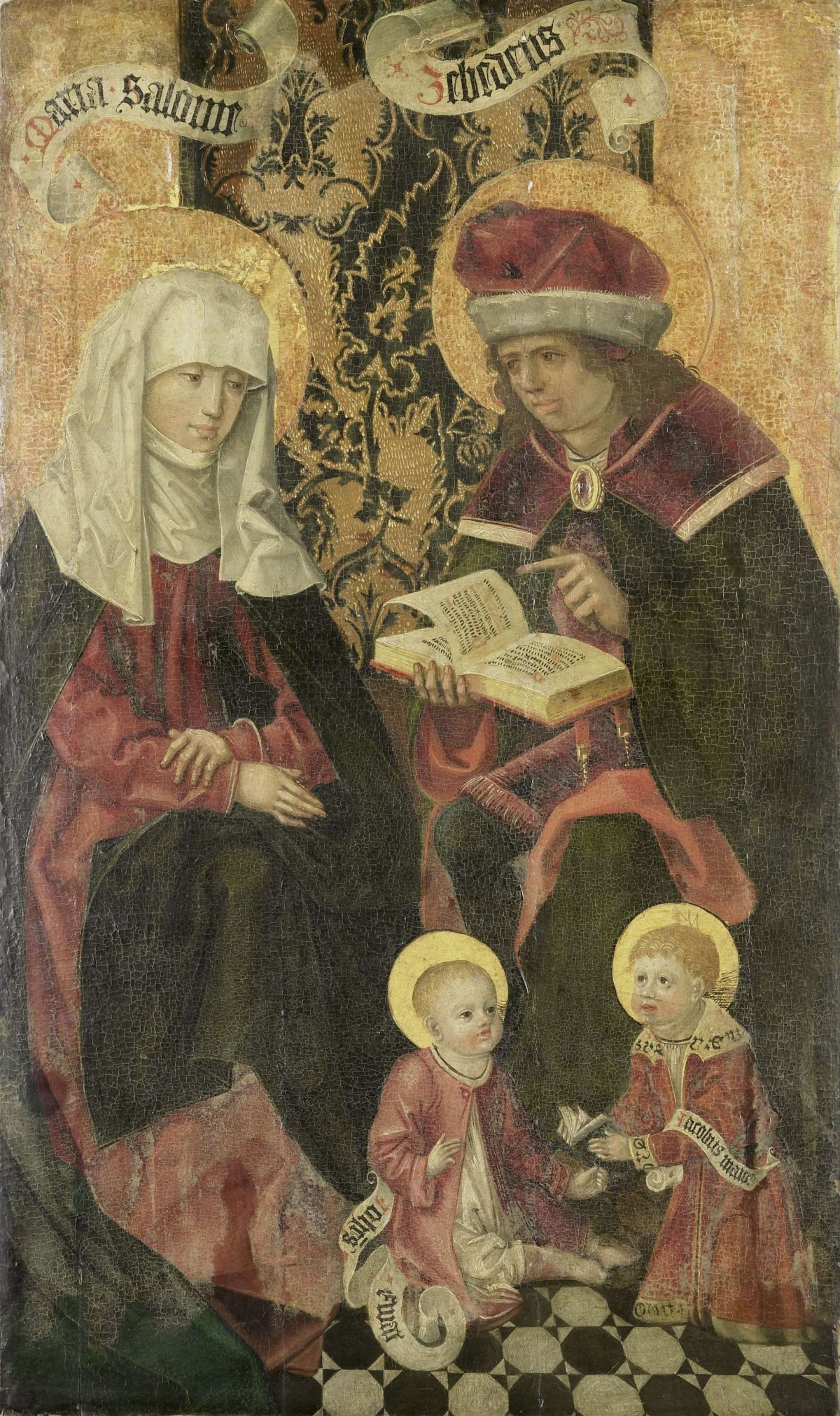 The Family of Zebedee / Angel Gabriel from an Annunciation (remnants on the verso), anonymous, c. 1490