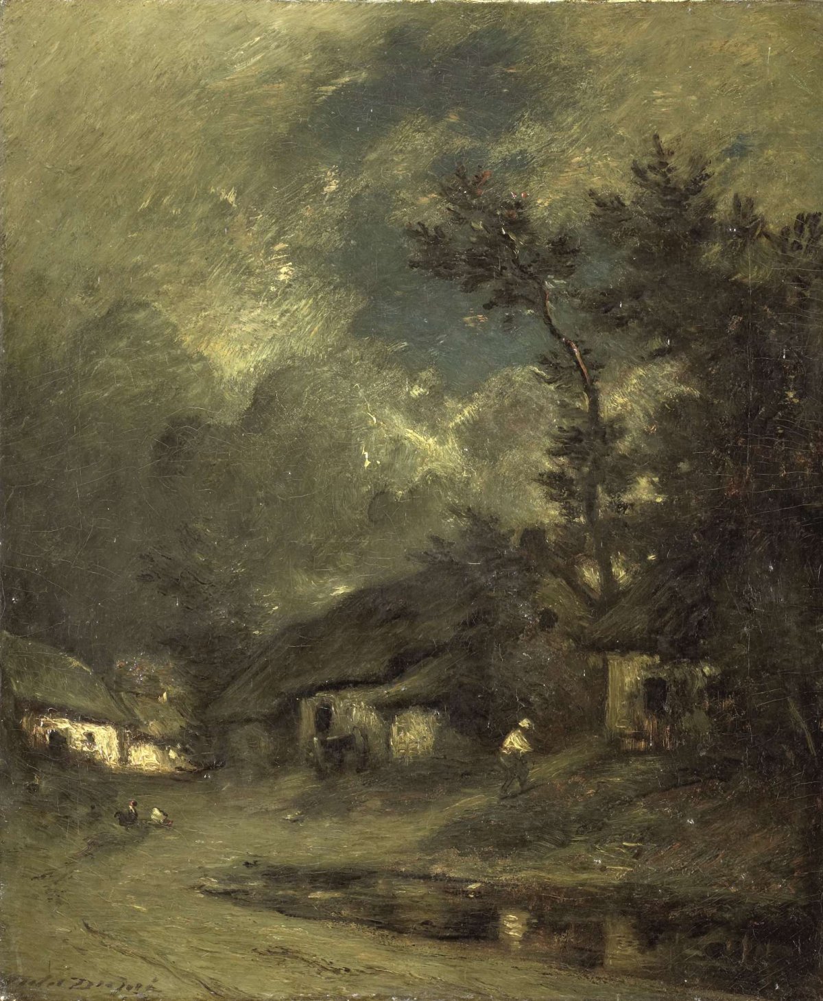 A Village by Night, Jules Dupré, 1840 - 1889
