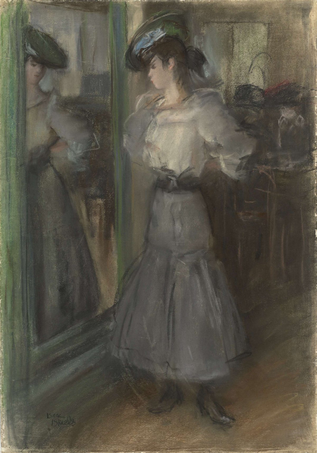 Girl in front of a mirror, Isaac Israels, 1875 - 1922