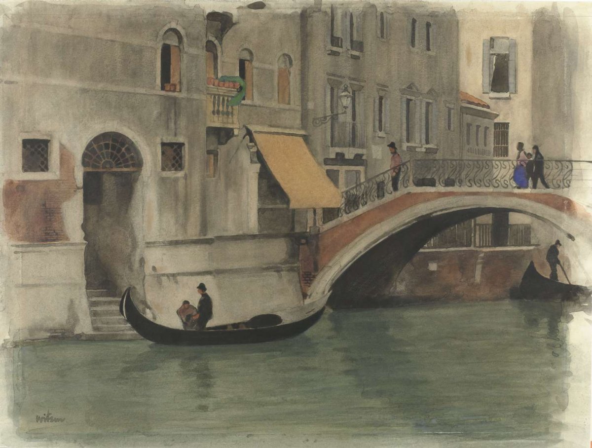 Bridge over a canal in Venice, Willem Witsen, 1870 - 1923