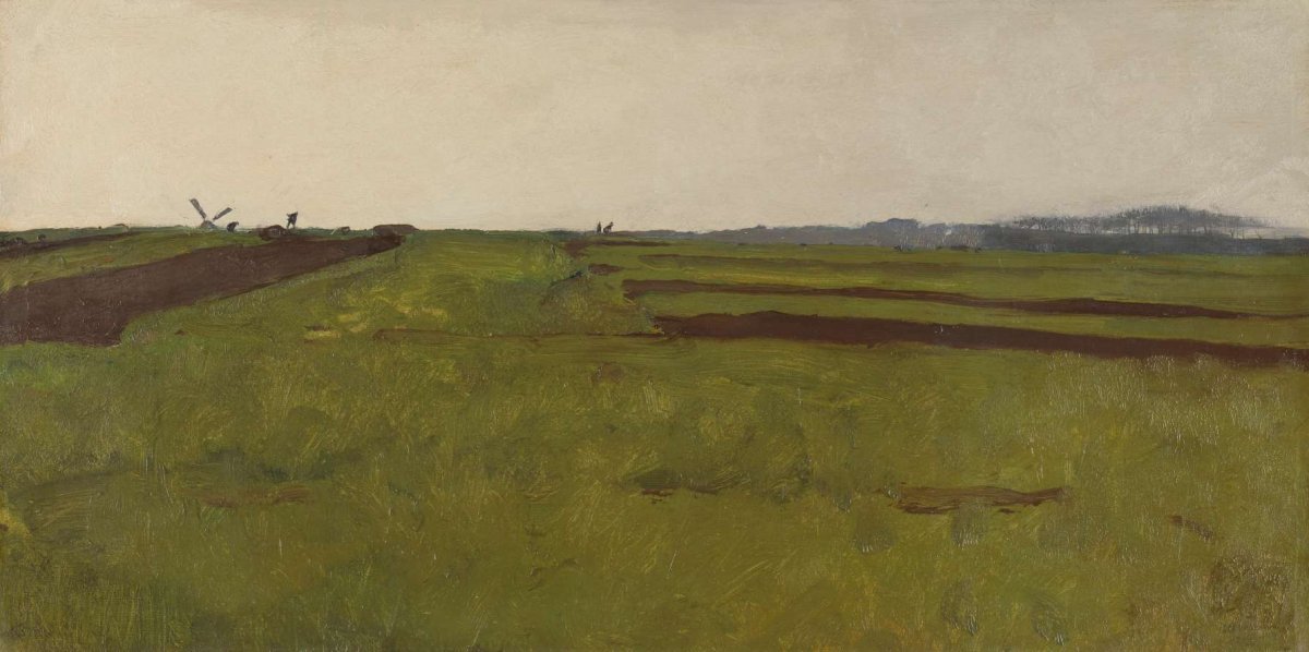 Landscape with fields, Willem Witsen, 1885 - 1922