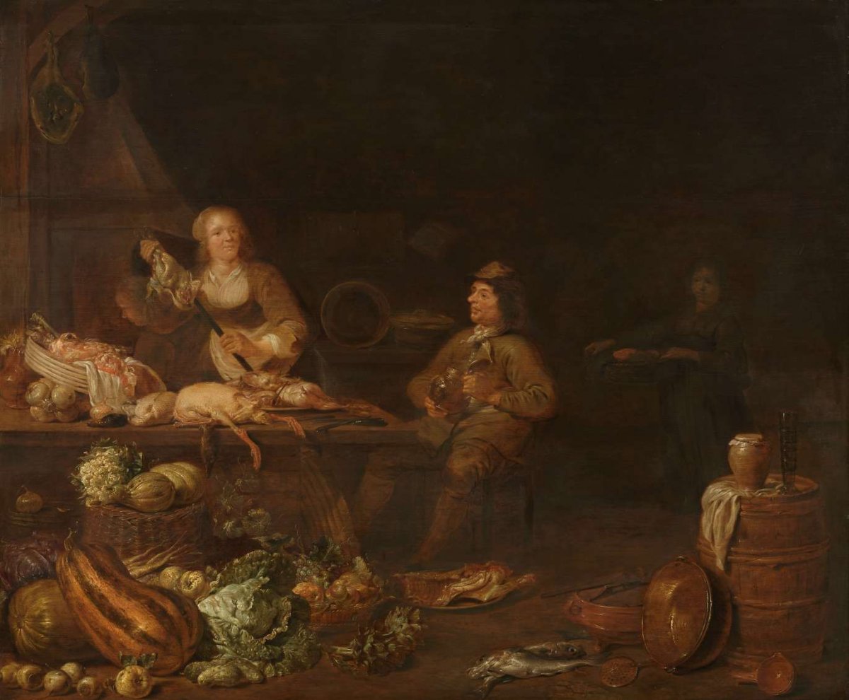 Kitchen Interior, Jan Olis, 1645