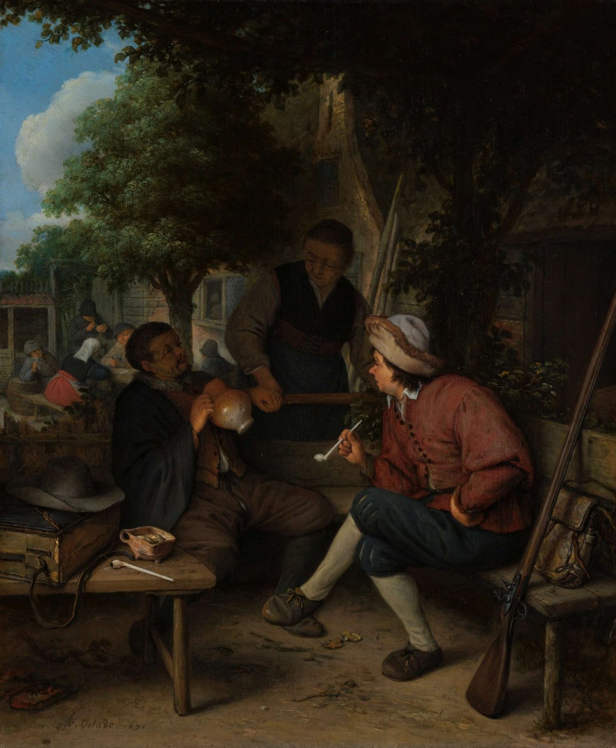 Travellers at Rest, Adriaen van Ostade, 1671