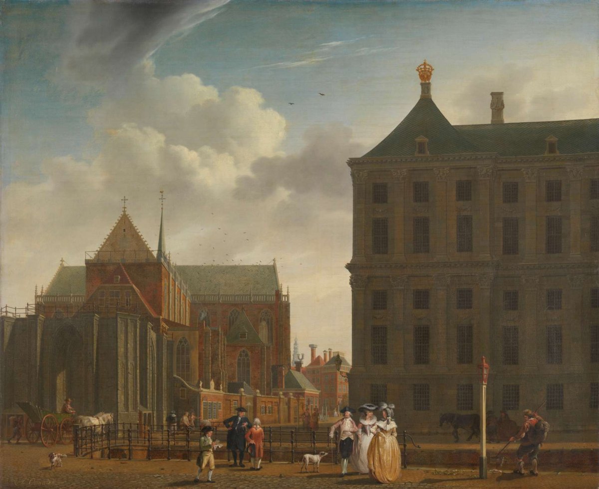 The Nieuwe Kerk and the Town Hall on the Dam in Amsterdam, Isaac Ouwater, c. 1780 - c. 1790