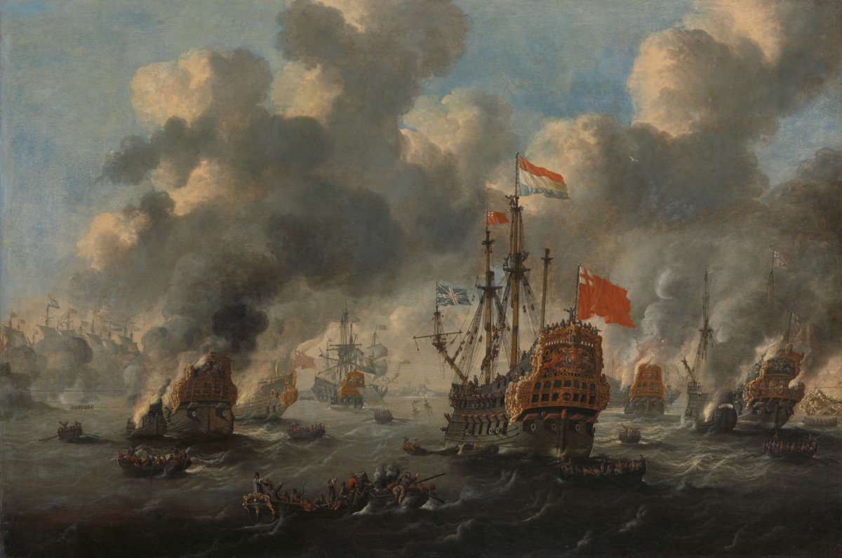 The Dutch Raid on the Medway, 1667, anonymous, c. 1670