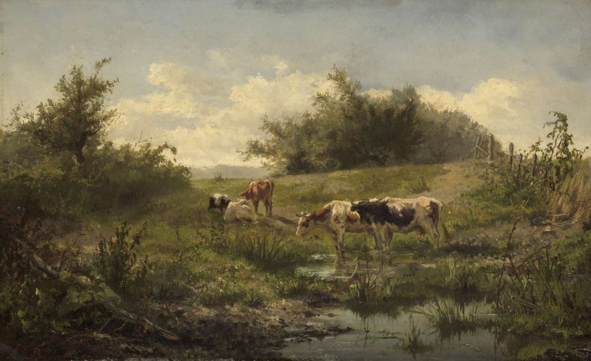 Cows at a Pond, Gerard Bilders, 1856 - 1858