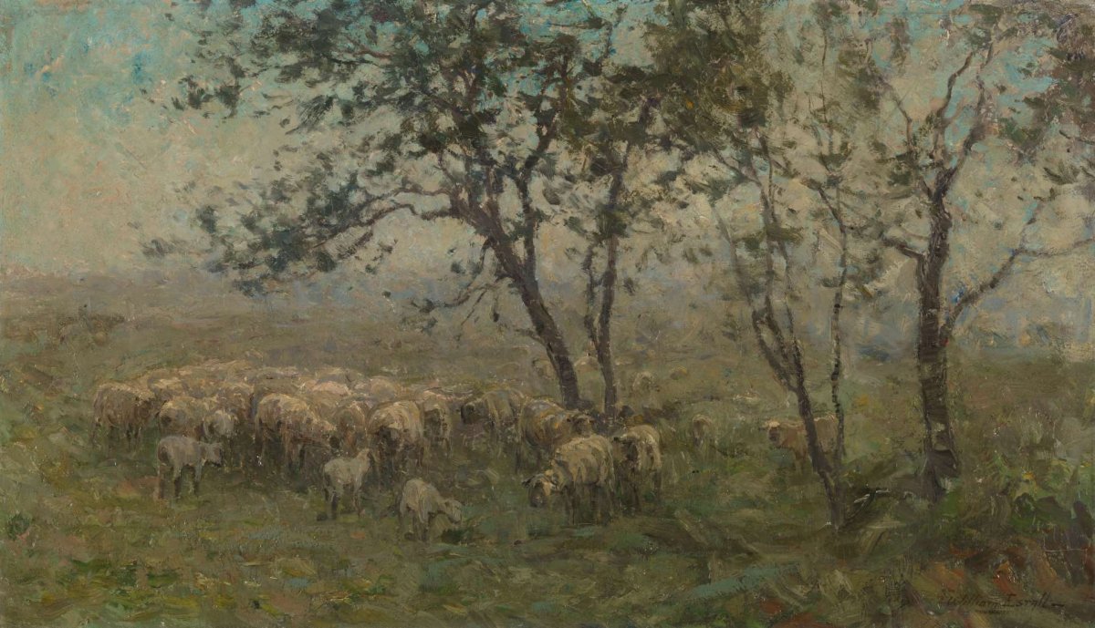 A Flock of Sheep, William Charles Estall, c. 1880 - c. 1897