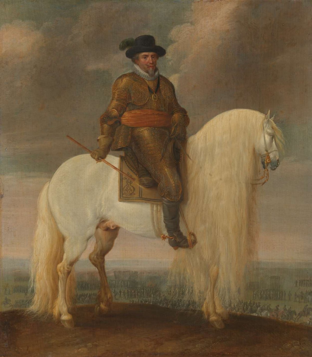 Prince Maurits Astride the White Warhorse Presented to him after his Victory at Nieuwpoort, Pauwels van Hillegaert, c. 1633 - c. 1635