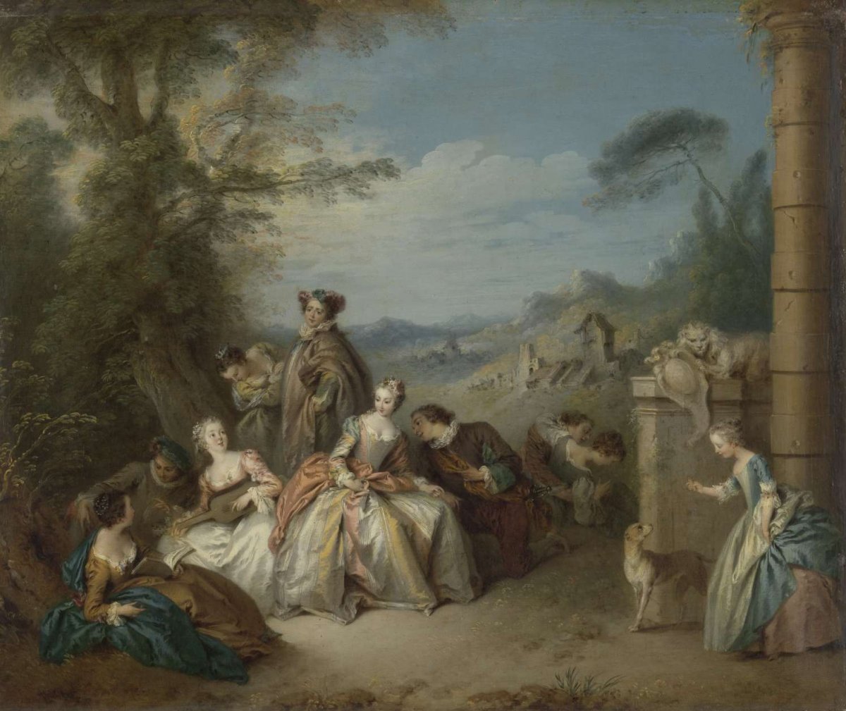 Fête galante in a Landscape, Jean Baptiste François Pater, c. 1730 - c. 1735