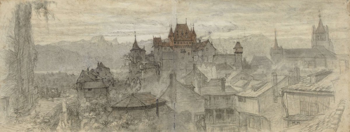View of Lausanne II, Matthijs Maris, 1861 - 1862